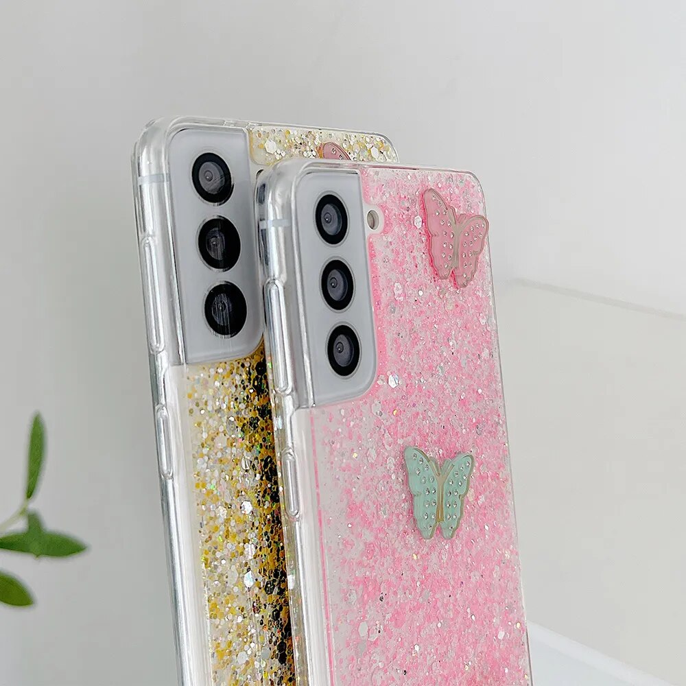 Butterfly Bling Glitter Samsung Case