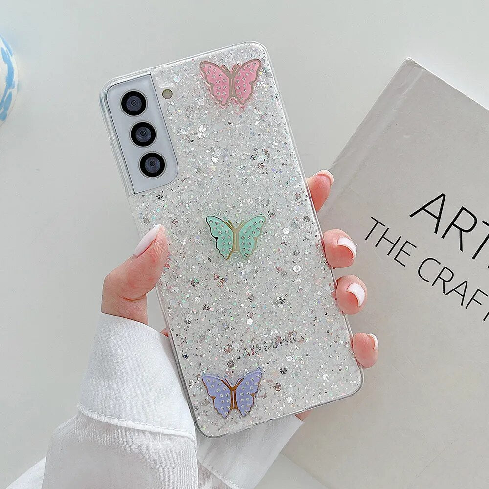 Butterfly Bling Glitter Samsung Case