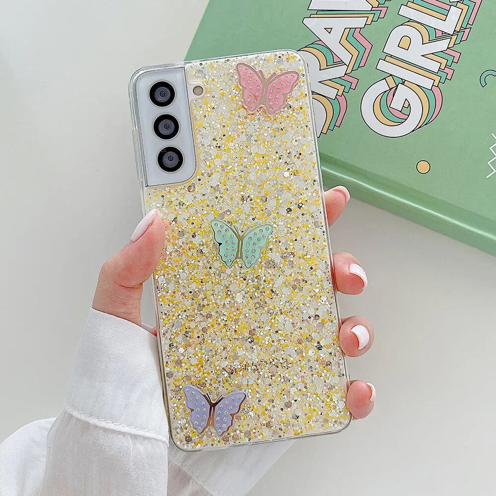 Butterfly Bling Glitter Samsung Case