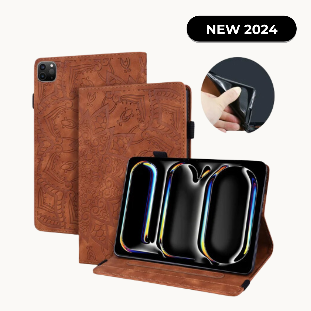 3D Flower Embossed Leather Case for iPad *Air* 13 Inch
