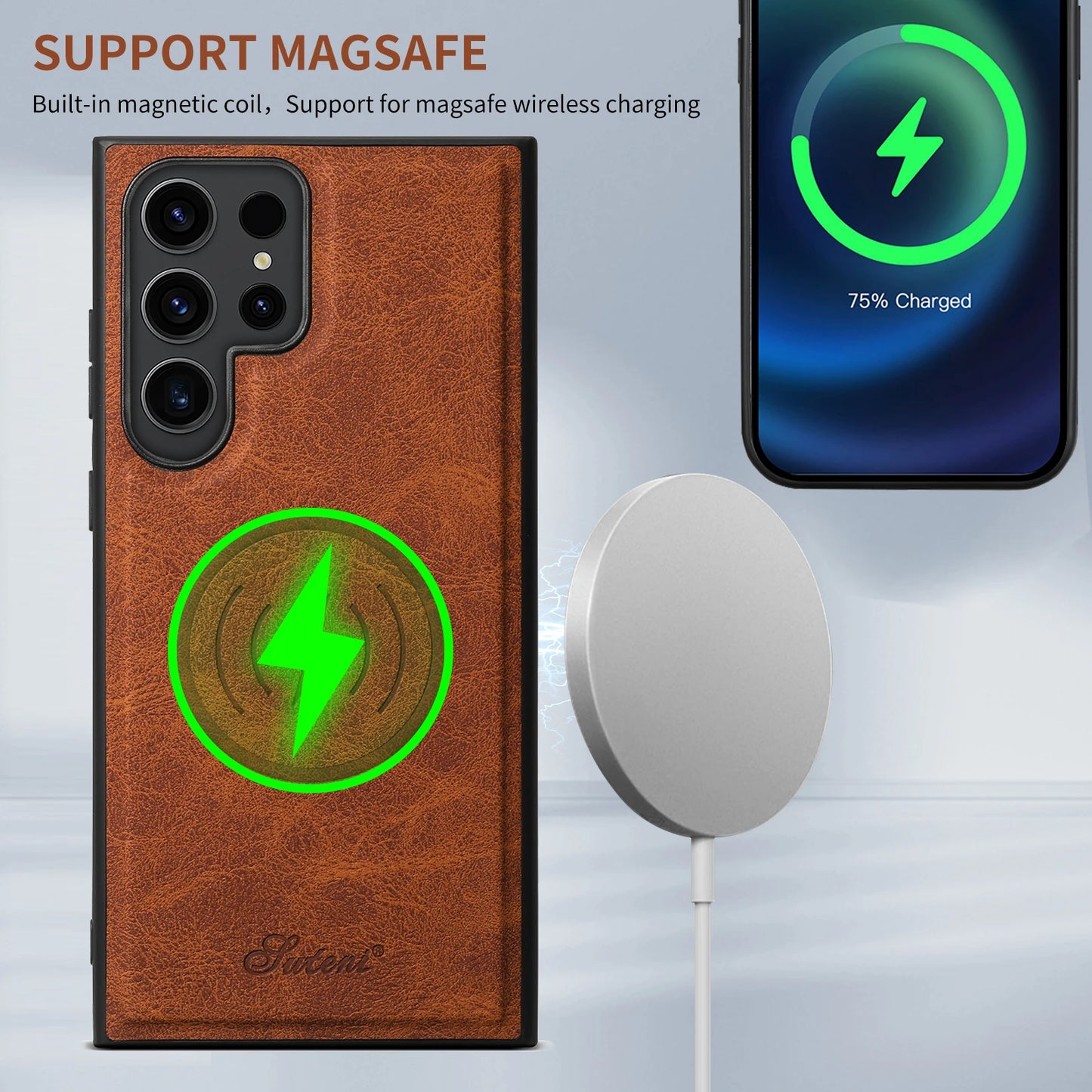 Detachable 2 in 1 Leather Wallet Magnet Samsung Case