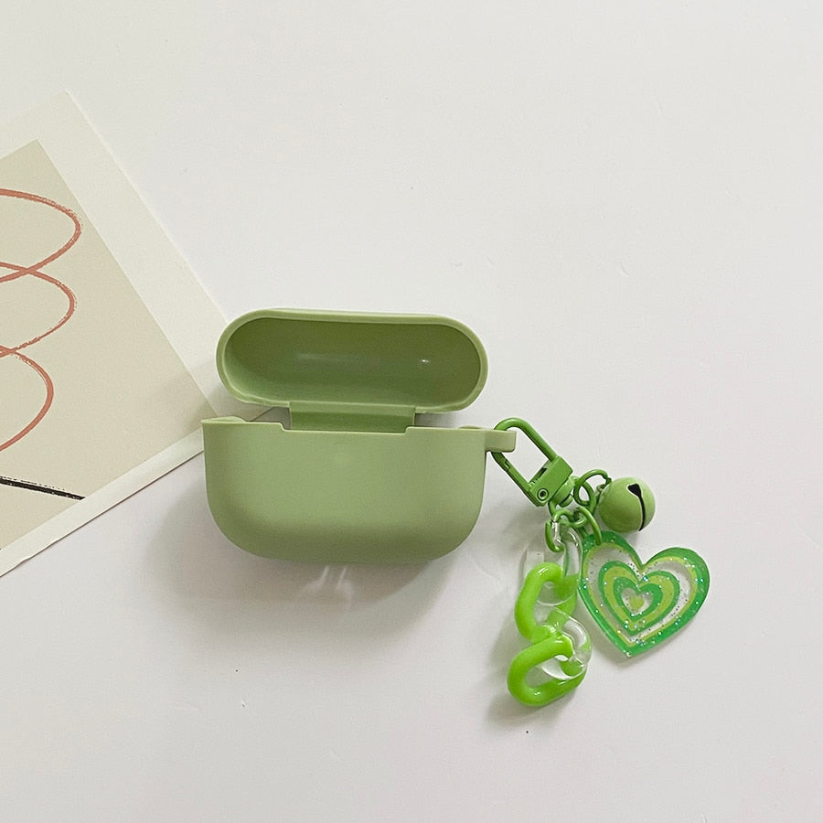 Many Varieties-Solid Colour+Keychain AirPods Case