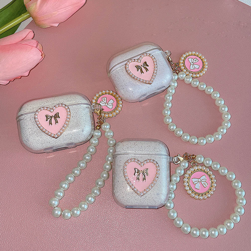 3D Heart Glitter Transparent Case