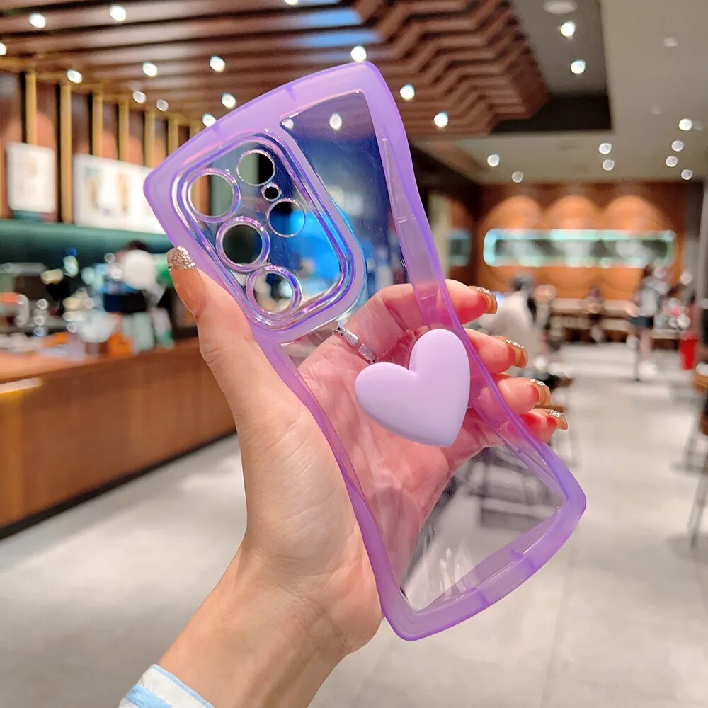 3D Love Heart+Wavy Edge Samsung Case