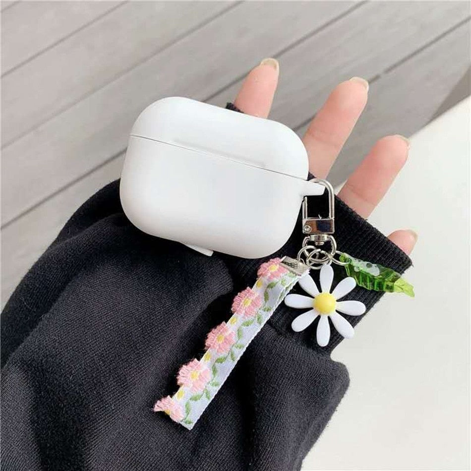 Many Varieties-Solid Colour+Keychain AirPods Case
