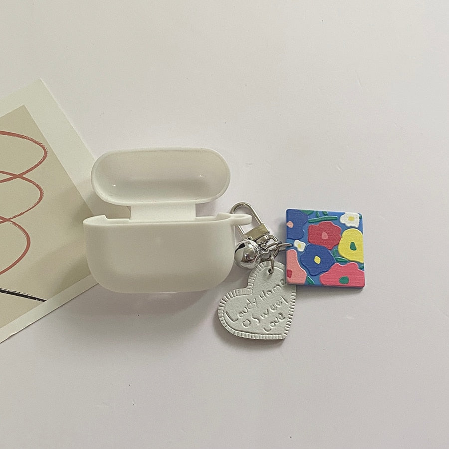 Many Varieties-Solid Colour+Keychain AirPods Case
