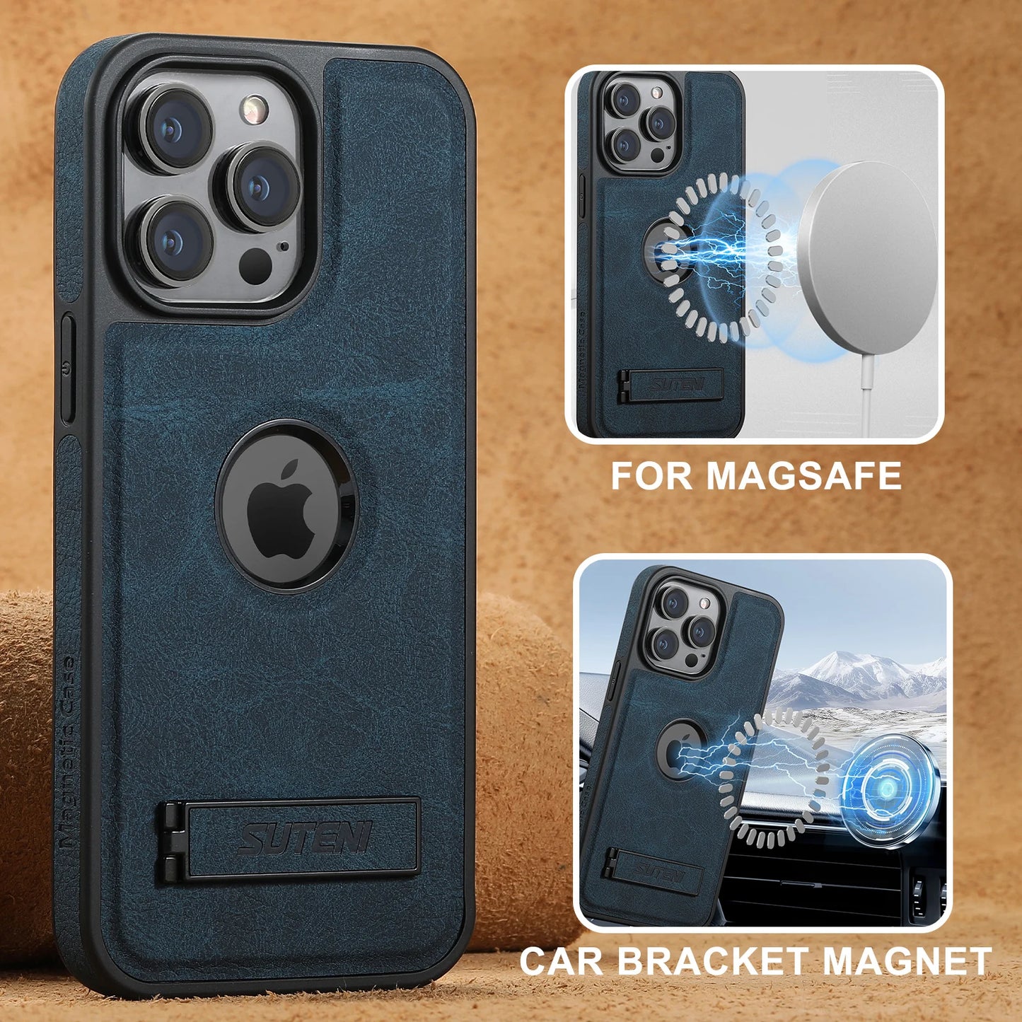 Kickstand MagSafe Leather iPhone Case