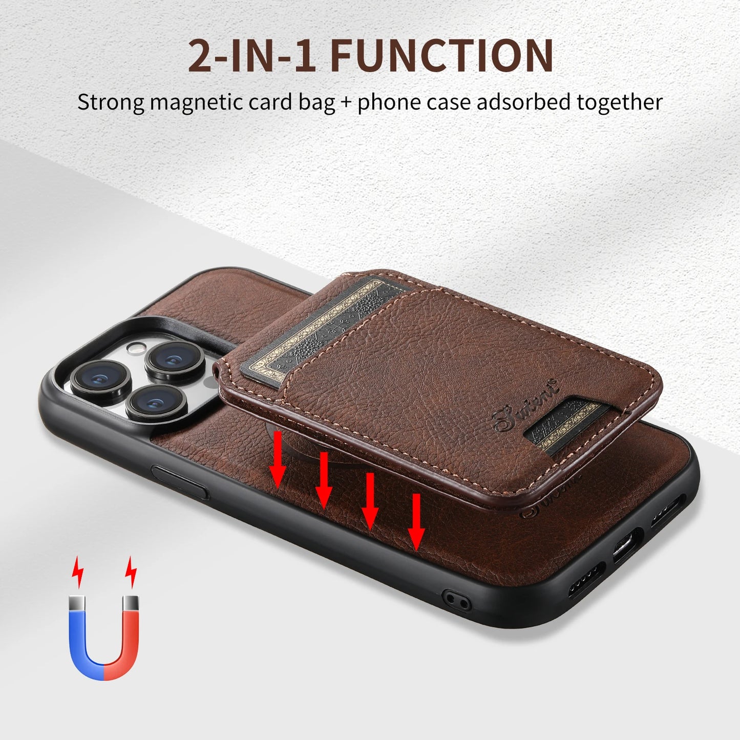 Leather Wallet Magnetic iPhone Case (MagSafe)