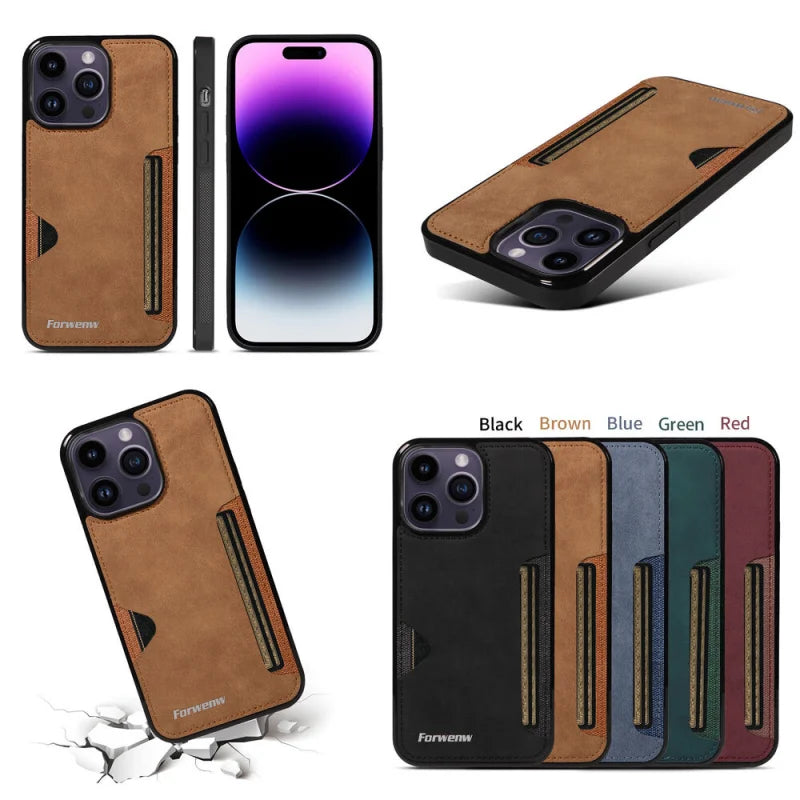 Leather Card-slot Slim iPhone Case