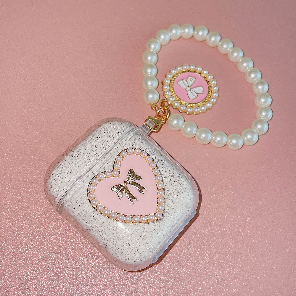 3D Heart Glitter Transparent Case