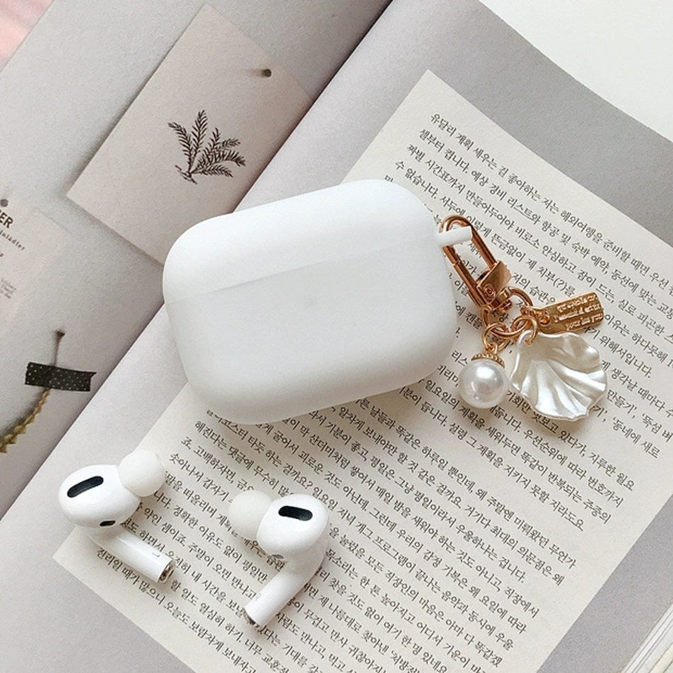 Many Varieties-Solid Colour+Keychain AirPods Case