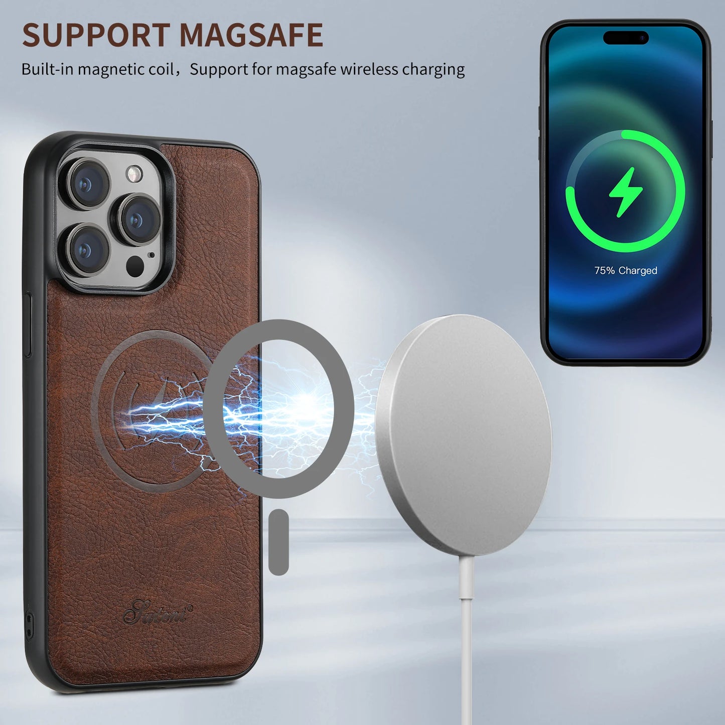 Leather Wallet Magnetic iPhone Case (MagSafe)