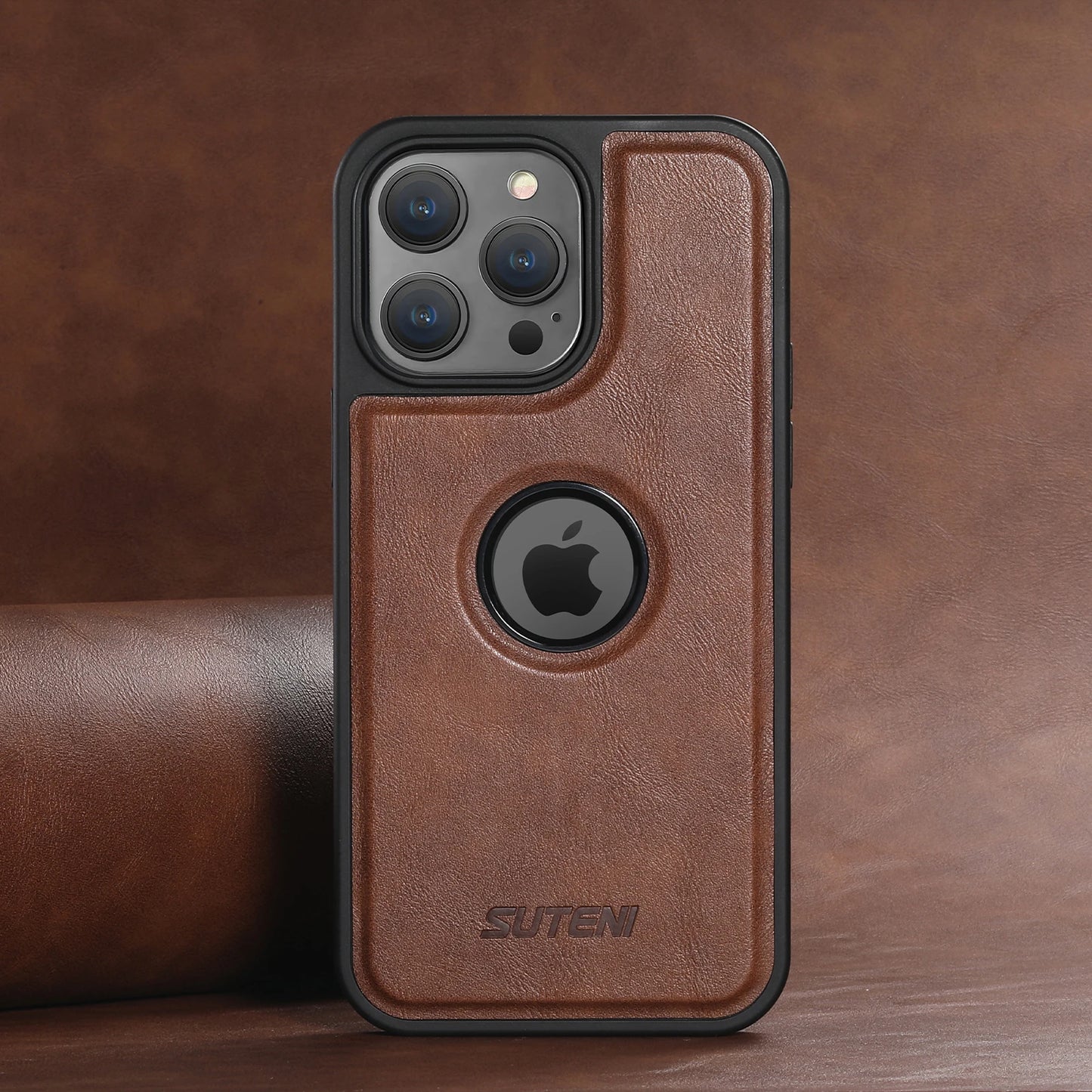 Stylish Leather MagSafe Wireless Charging iPhone Case