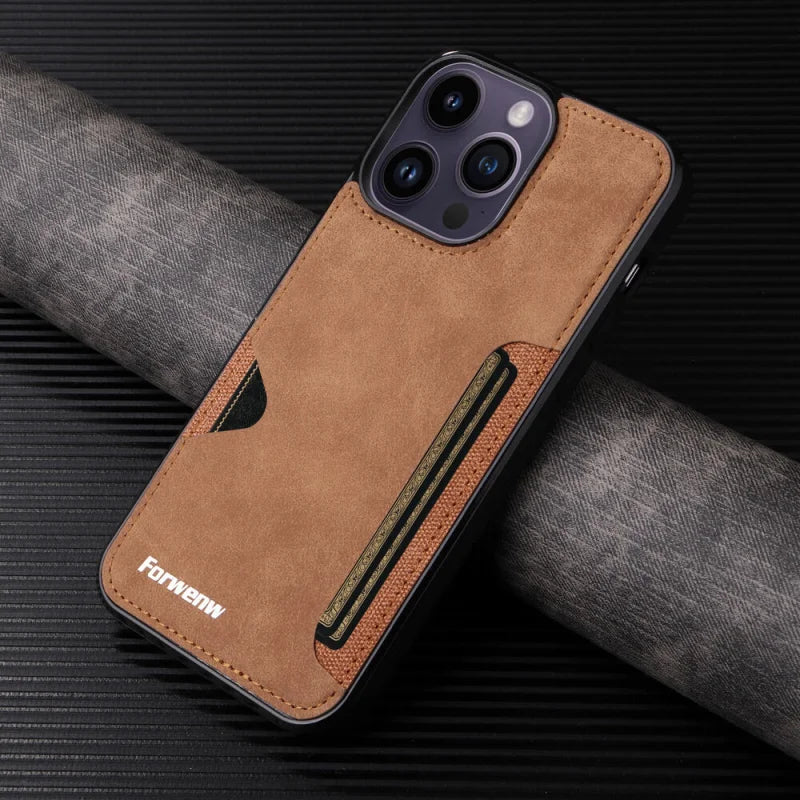 Leather Card-slot Slim iPhone Case