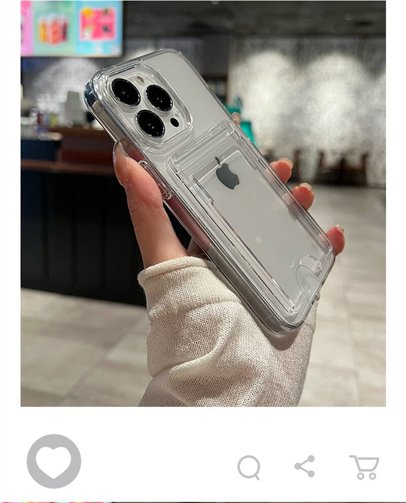 Transparent Card Slot iPhone Case