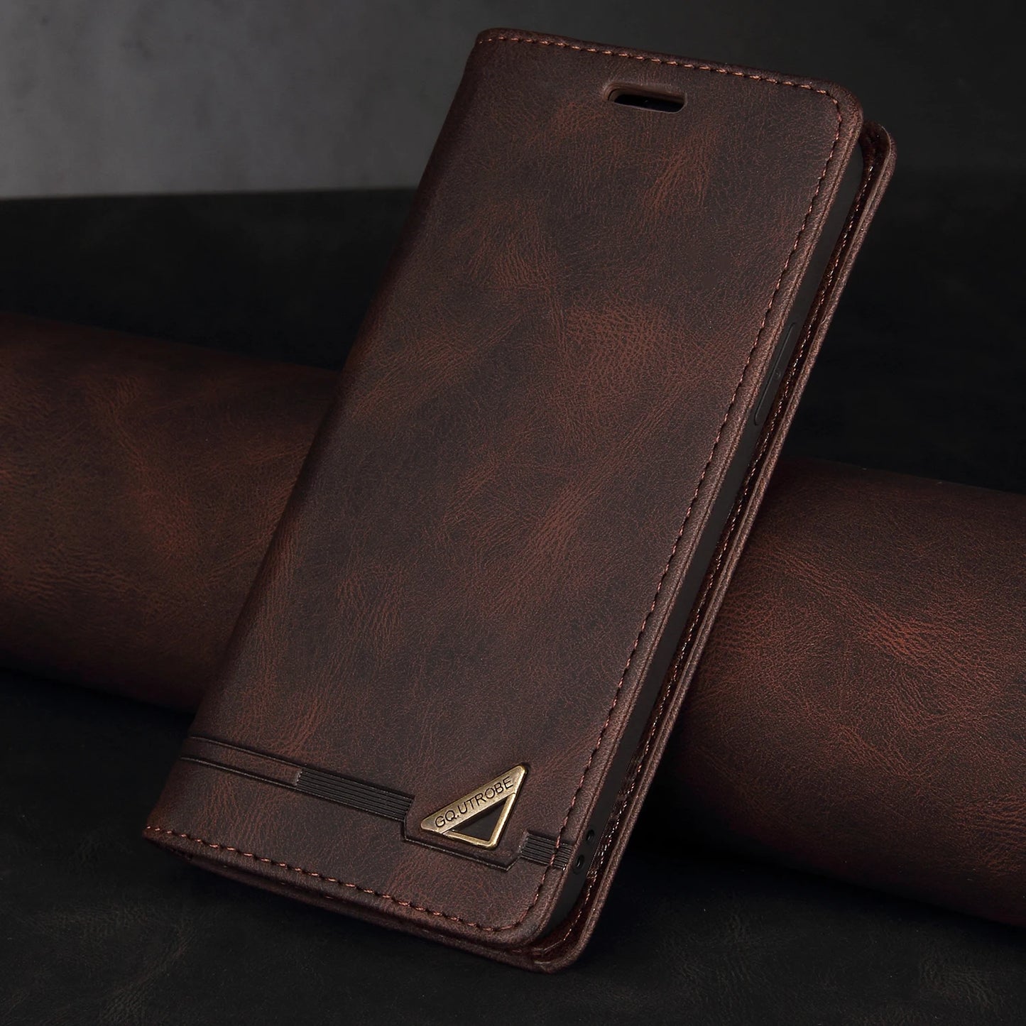 Leather RFID Blocking Flip Case For iPhone
