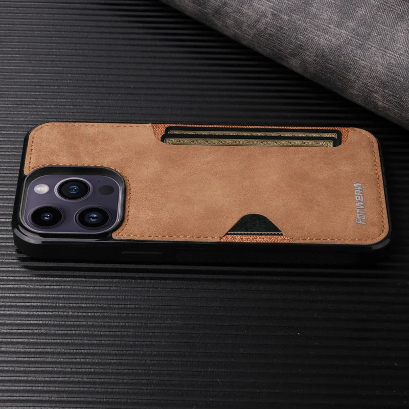 Leather Card-slot Slim iPhone Case