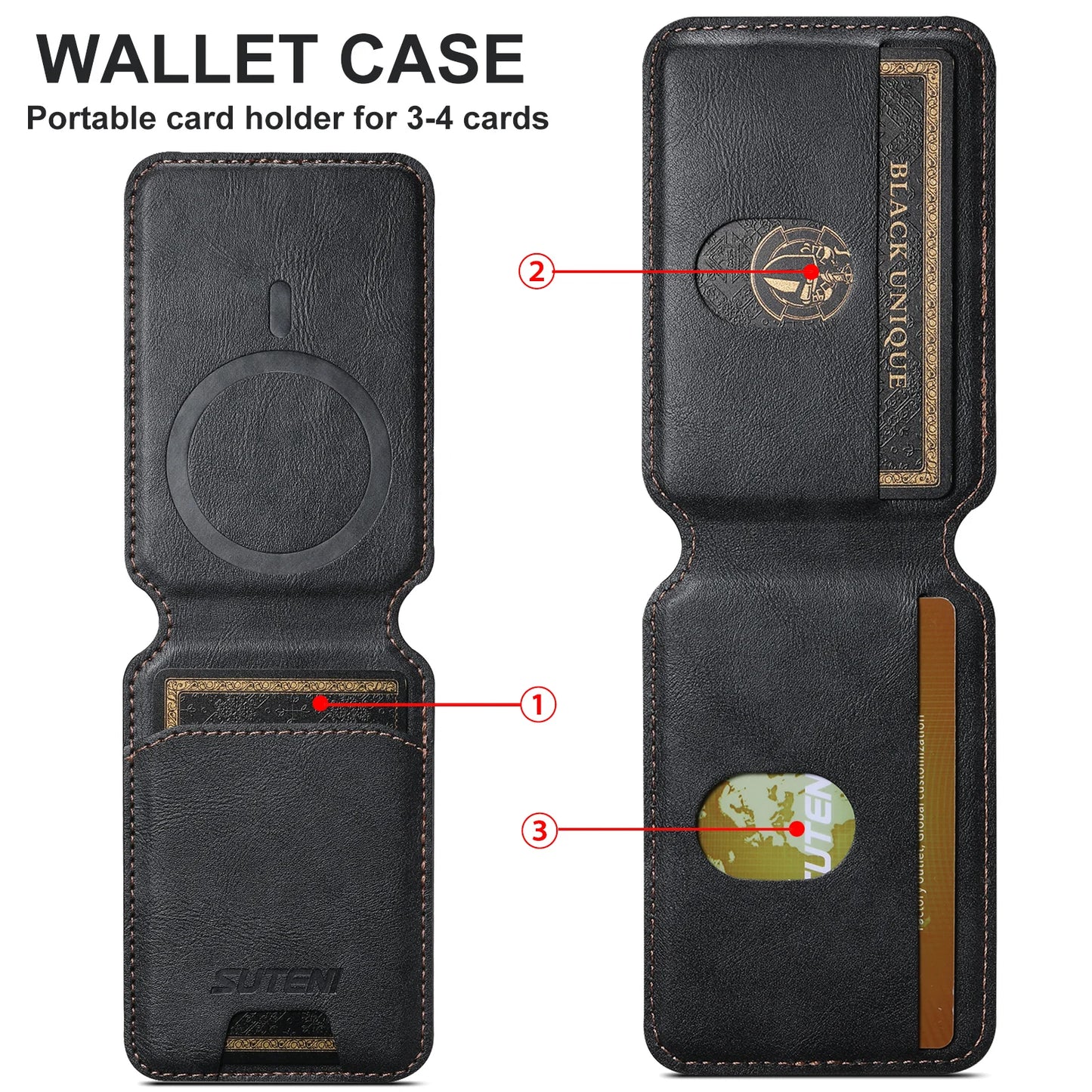 Leather Card Holder Wallet For iPhone (MagSafe)