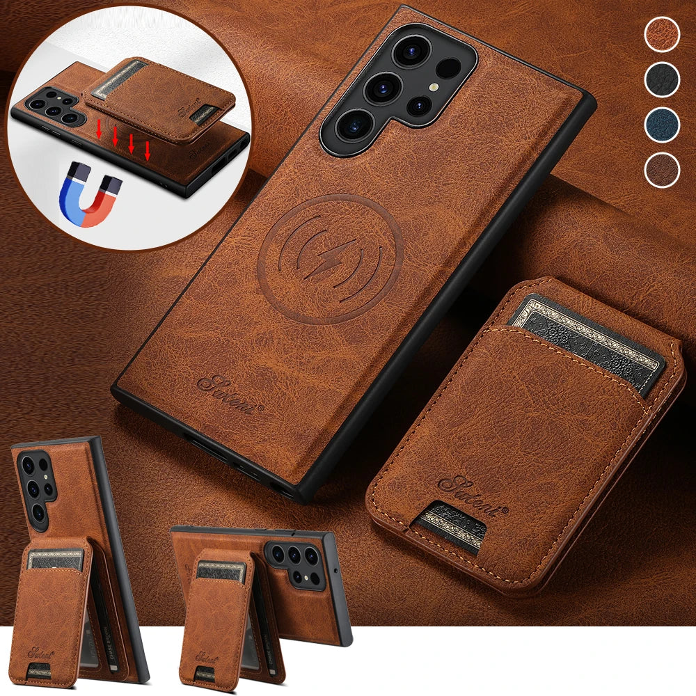 Detachable 2 in 1 Leather Wallet Magnet Samsung Case