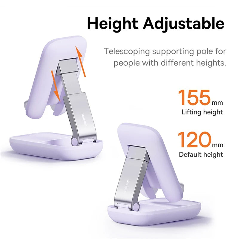 Foldable Phone Holder Stand With Built-In Mirror