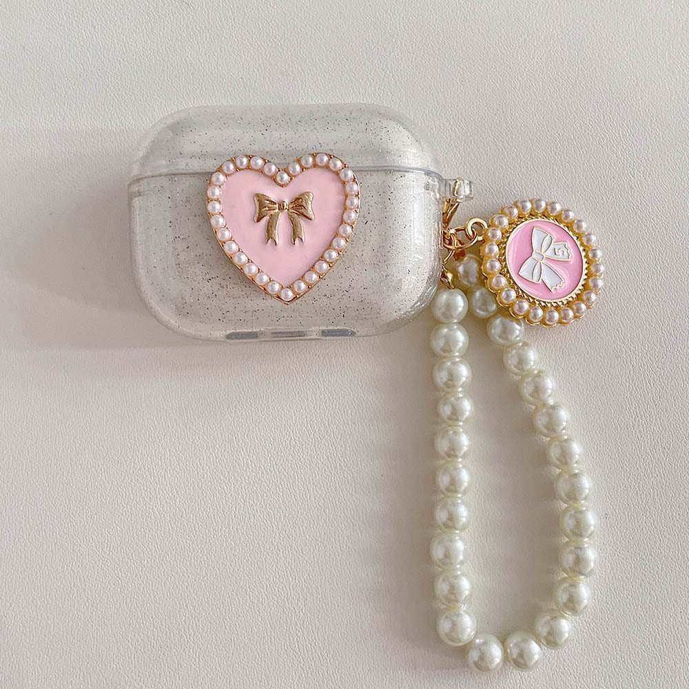 3D Heart Glitter Transparent Case