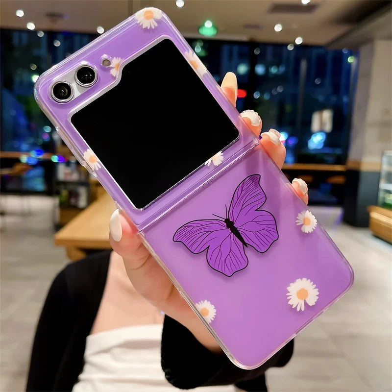 Purple Butterfly+Daisy Case