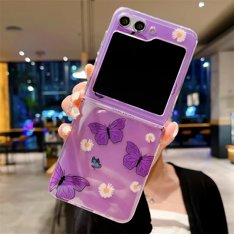 Purple Butterfly+Daisy Case