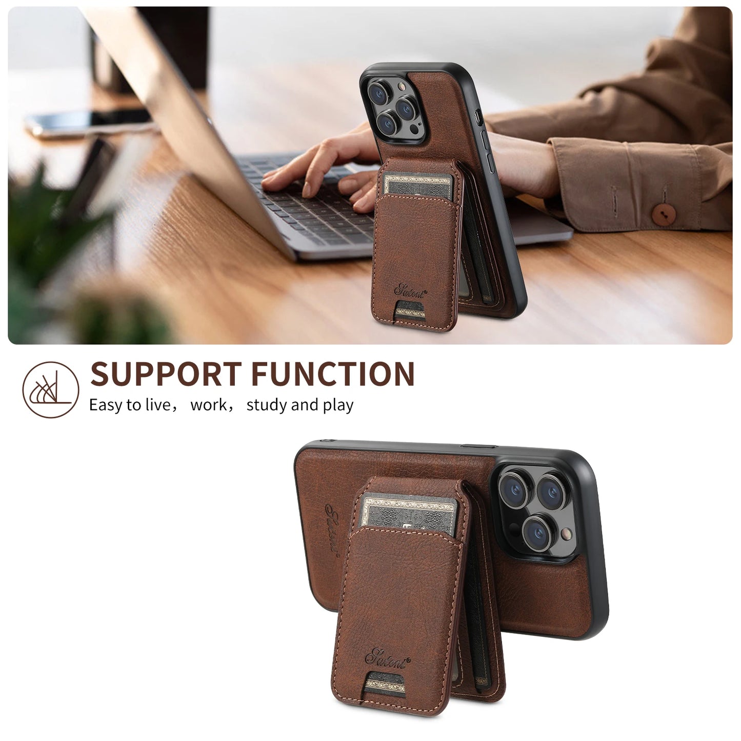 Leather Wallet Magnetic iPhone Case (MagSafe)