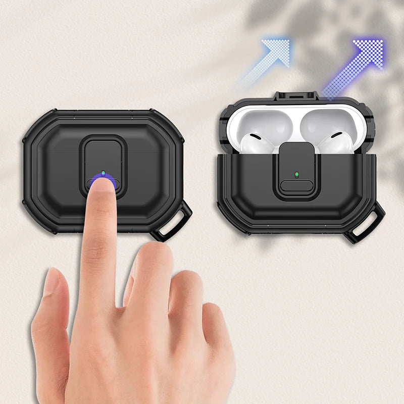 Secure Lock Clip Keychain AirPod Case