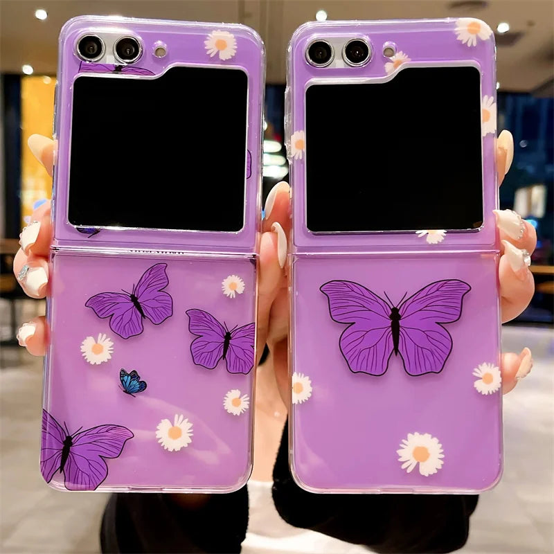 Purple Butterfly+Daisy Case