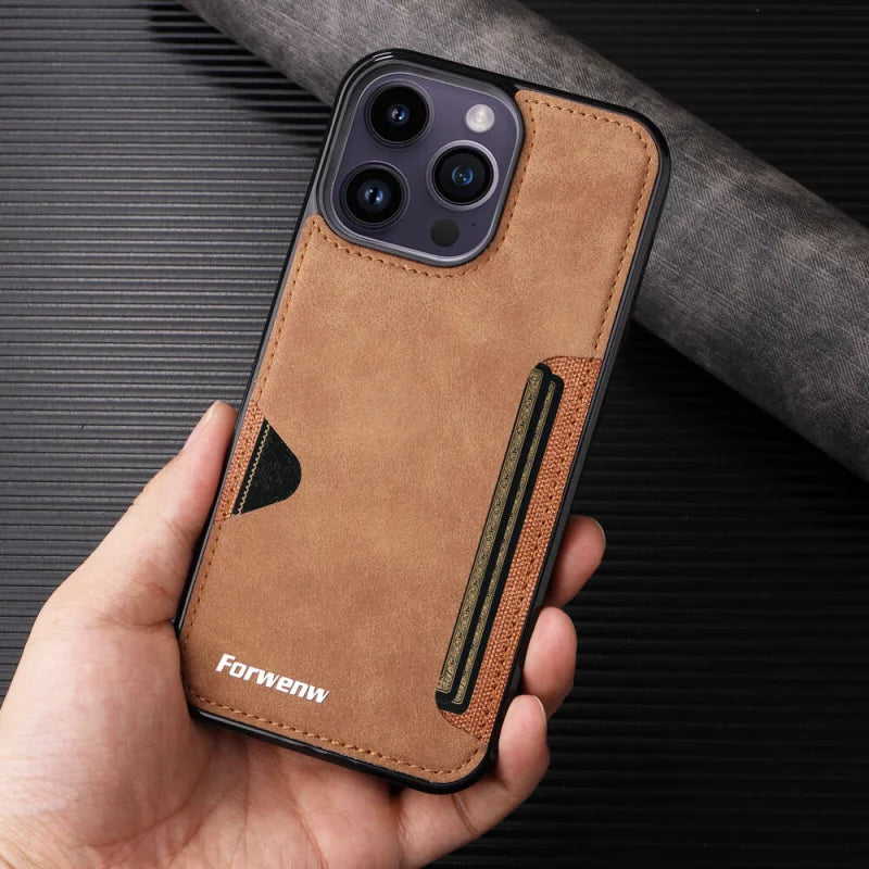Leather Card-slot Slim iPhone Case