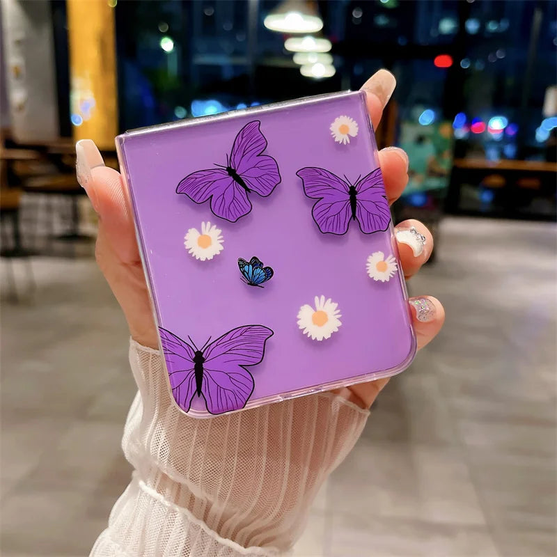 Purple Butterfly+Daisy Case