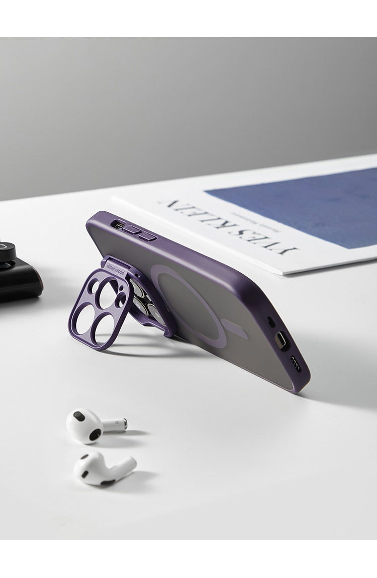 Translucent Stand Bracket Magsafe iPhone Case
