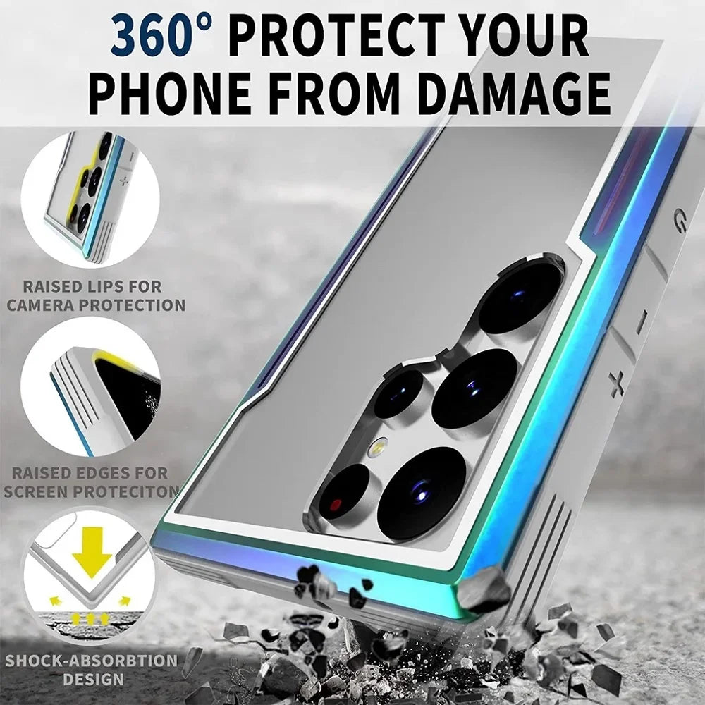 Metal Anodized Aluminum Frame+Flexible TPU+PC Shockproof Case