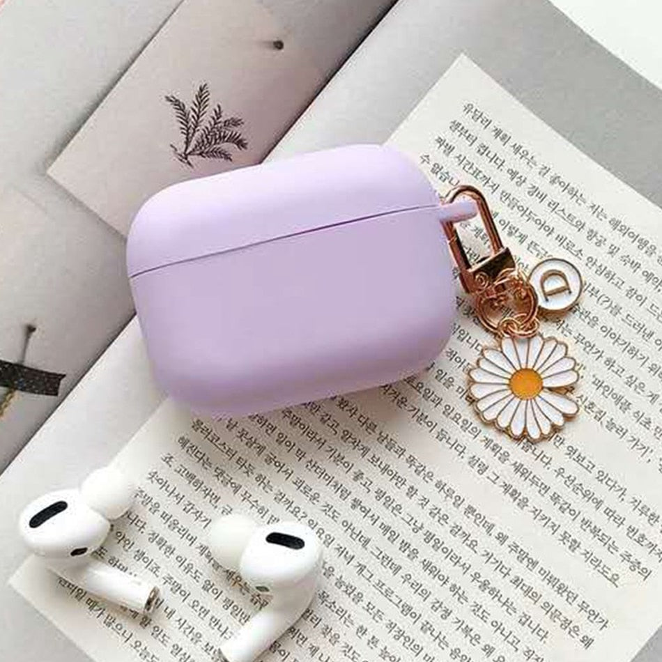 Many Varieties-Solid Colour+Keychain AirPods Case