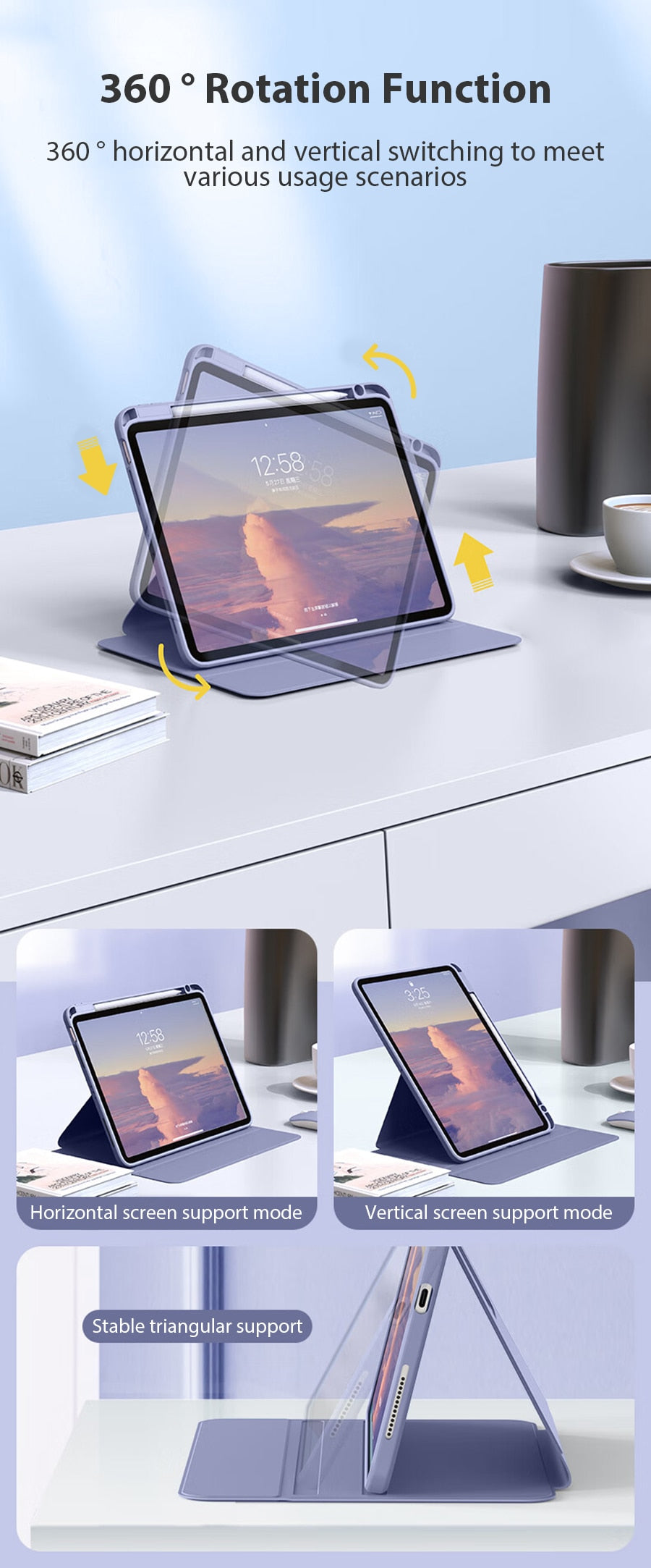 360° Rotation iPad Case