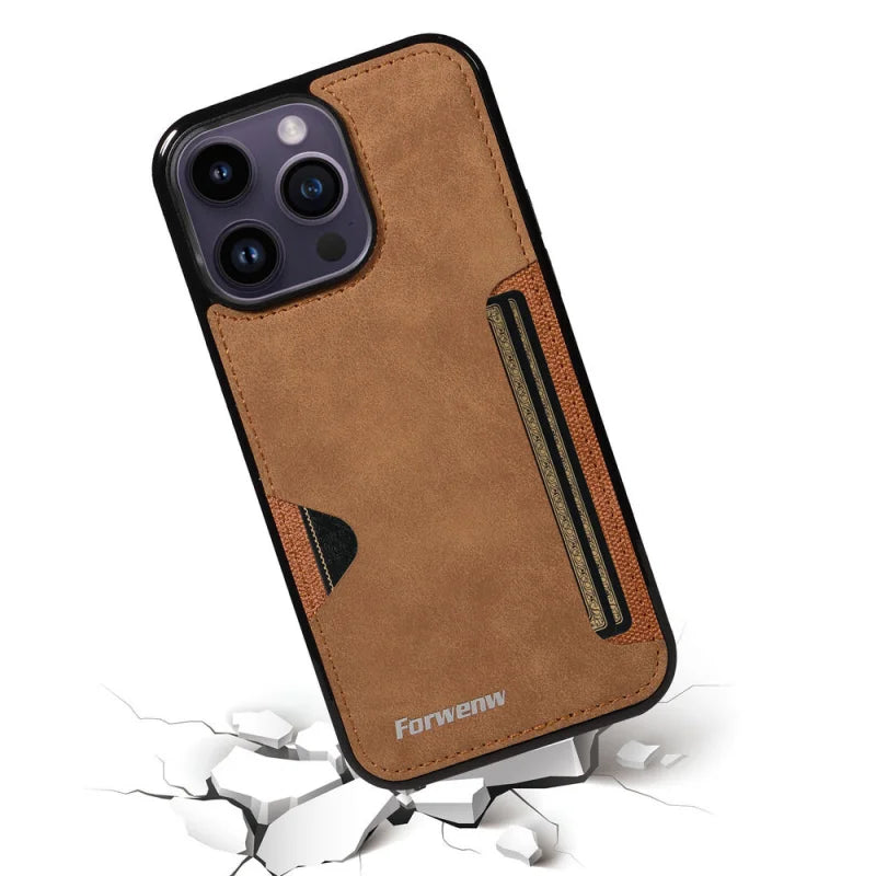 Leather Card-slot Slim iPhone Case