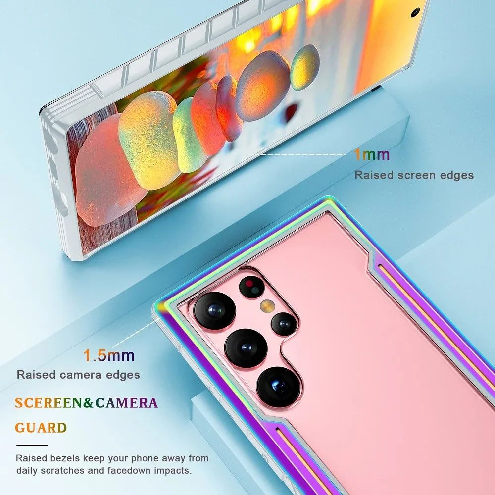 Metal Anodized Aluminum Frame+Flexible TPU+PC Shockproof Case