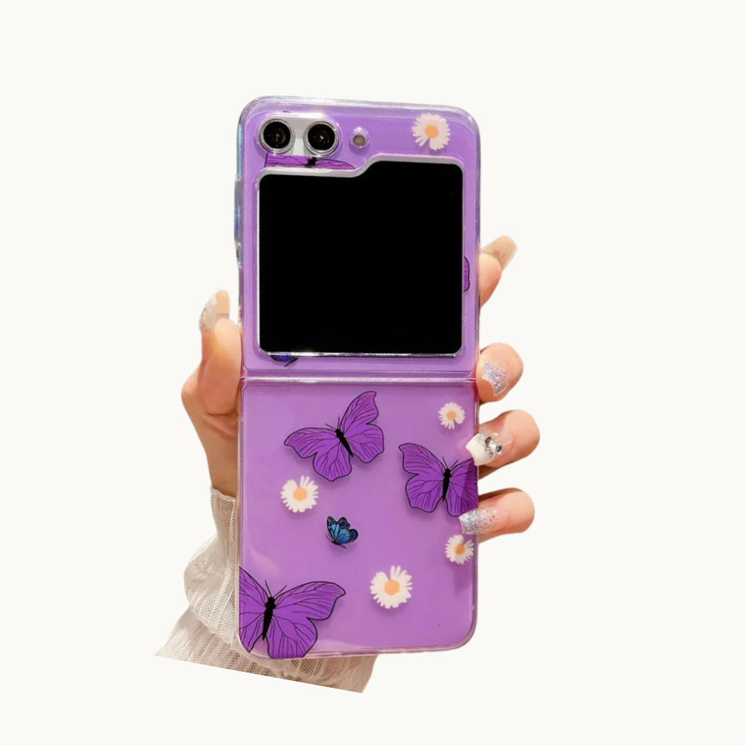 Purple Butterfly+Daisy Case