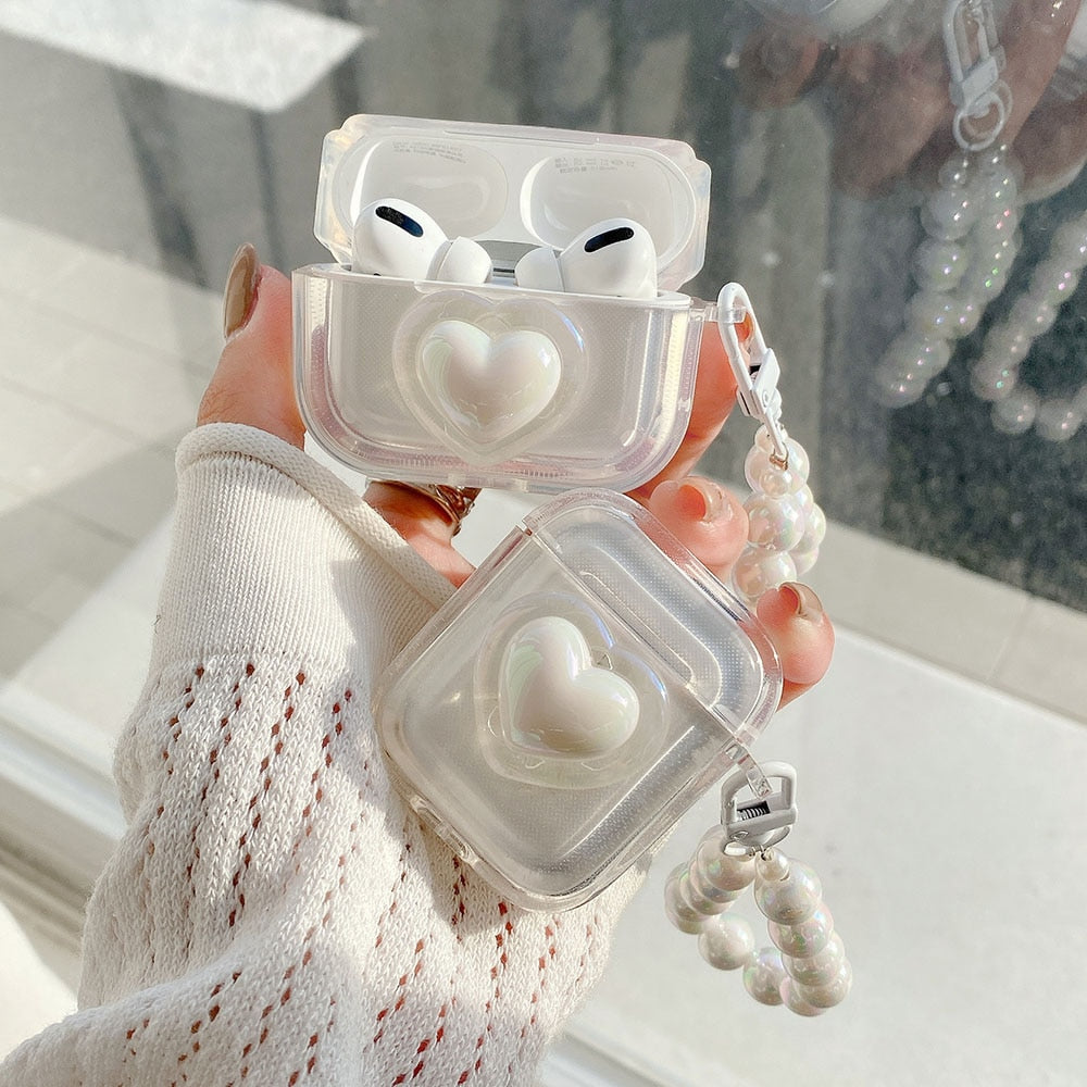 3D Love Heart Transparent Case