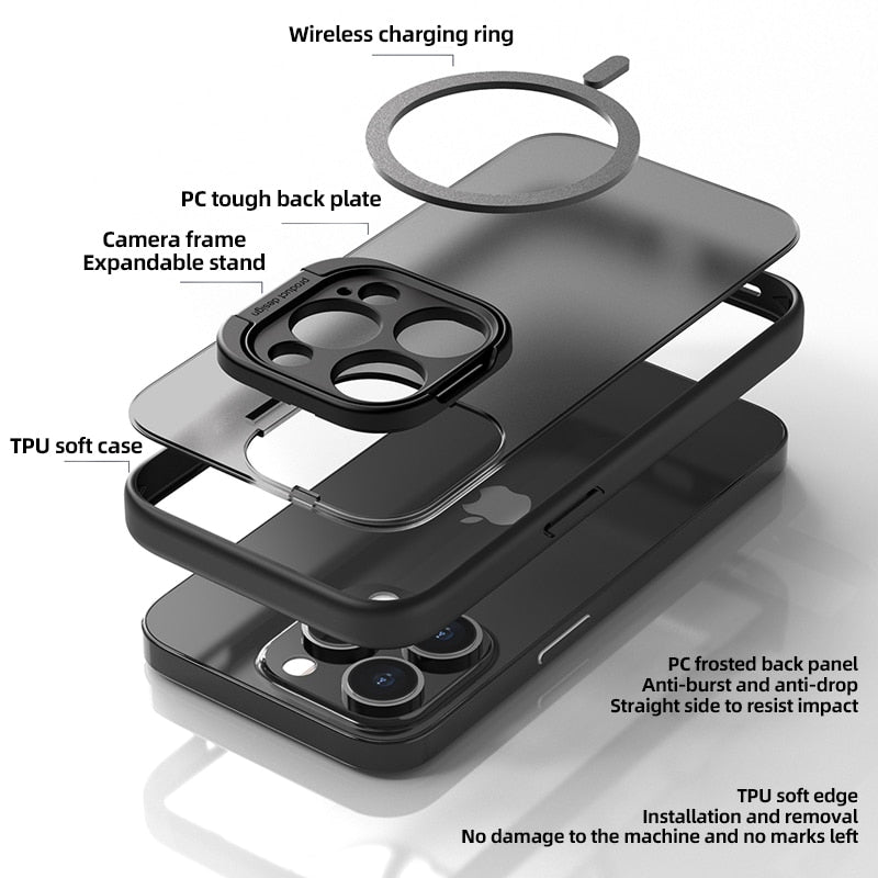 Translucent Stand Bracket Magsafe iPhone Case