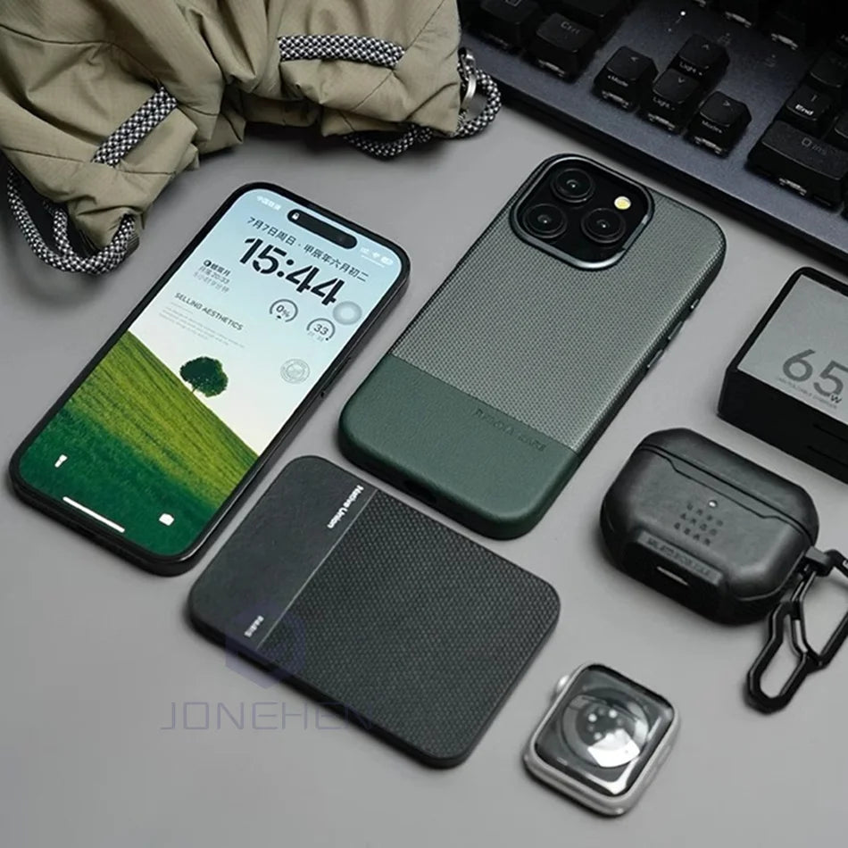 Soft Leather Wireless Charging iPhone Case