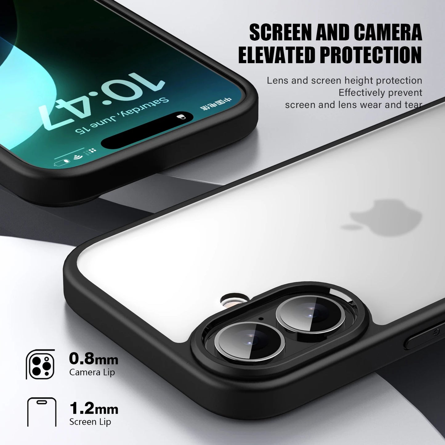 Clear Matte Shockproof iPhone Case